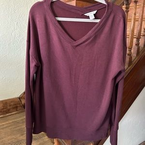 Athleta maroon light sweatshirt/long sleeved top size M